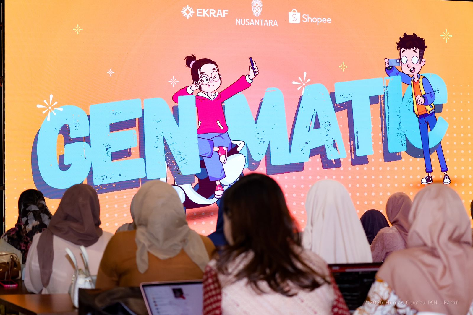 Peserta mengikuti kegiatan Gen Matic x Shopee di Nusantara untuk pelatihan literasi digital dan pengembangan UMKM