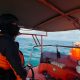 Tim SAR Gabungan melakukan pencarian nelayan hilang menggunakan kapal penyelamat di Perairan Muara Berau, Kutai Kartanegara.